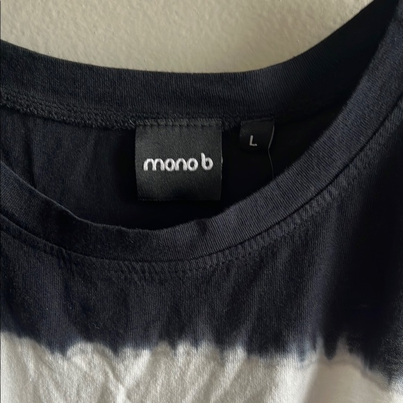 Mono B Black and White Twist Front Muscle Tee - Picture 2 of 4